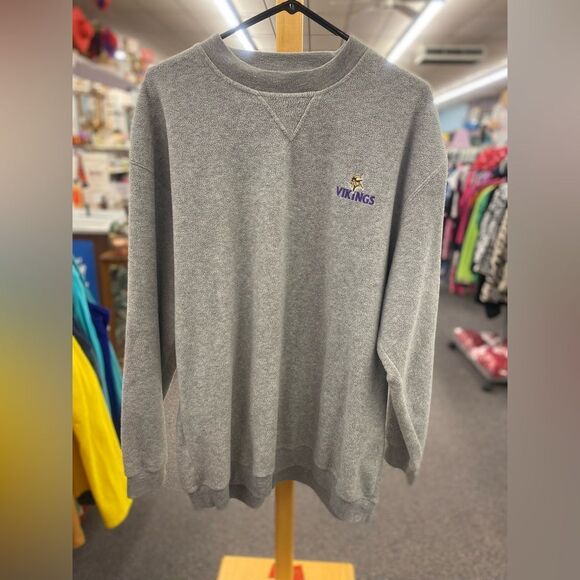 NFL Other - NFL Men XL Grey fuzzy Vikings sweater